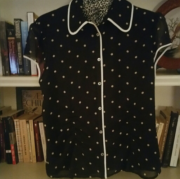 Harold's Tops - Harold's Occasion Blouse Black/Ivory Sz 8